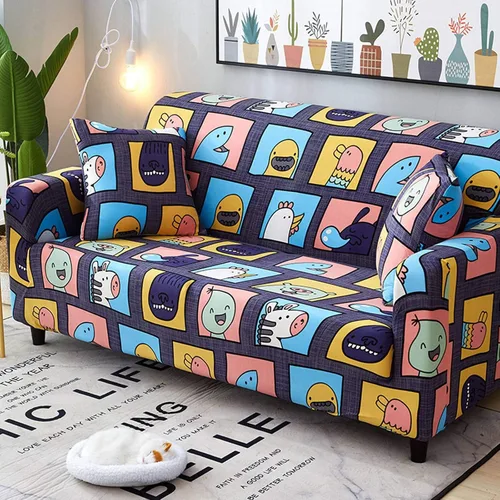 Vista 17 de IMYOGI Funda de sofá de alta elasticidad estampada, funda de elastano elástica para sofá de esquina, lavable para 3 cojines, protector de muebles