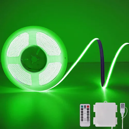 Vista 14 de OMIKA Tira de luces LED COB RGB de 6.6 pies, funciona con pilas, control remoto, regulable, cambio de color, tira de luces LED de batería, cortables