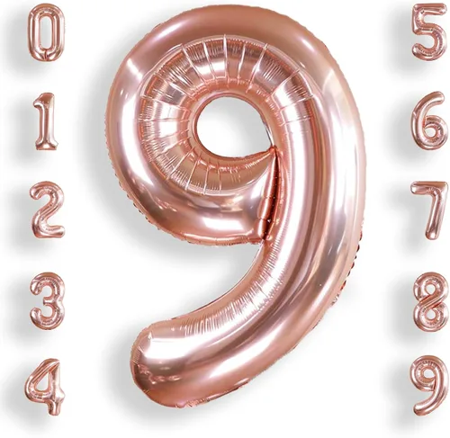 Vista 39 de AULE Globos grandes de 40 pulgadas con números 0 azules, globos grandes de números de aluminio, decoraciones de fiesta de cumpleaños de helio