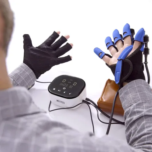 Vista 5 de Guantes del robot de la rehabilitación de la mano, dispositivo modelo E10 de la rehabilitación del dedo del uno mismo, equipo de la recuperación
