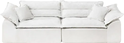 Vista 8 de Hobestluk Sofá modular de 104 pulgadas, sofá modular de 3 plazas, sofá sin hueso, sofá nube con cojín extraíble, sofás modulares seccionales
