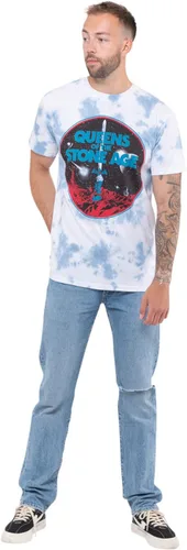 Vista 2 de Queens of the Stone Age Camiseta Branca Sword Official Unisex Dip Dye Blanco