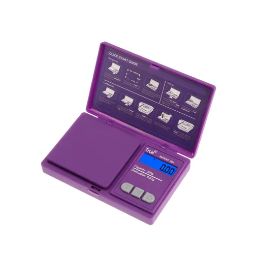 Vista 2 de True 42 Maxim 201 Purple Special Edition 200 gx0.0.04 oz - Báscula de precisión de gramos para joyería/alimentos/medicamentos Paisley 7.05 oz 0.00
