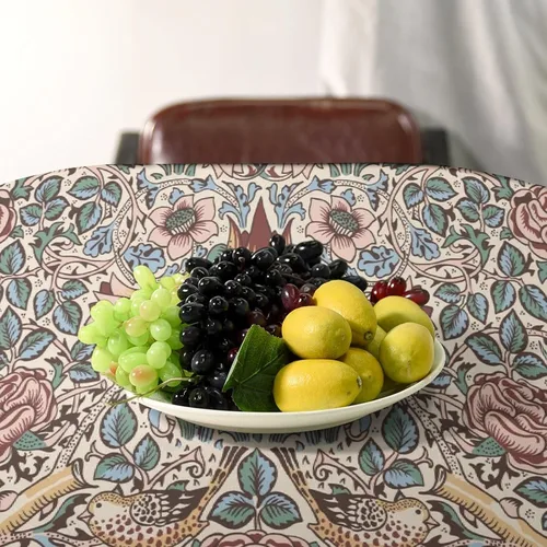Vista 85 de Mantel Floral Retro de Pájaros, Diseño Original Bohemio William Morris Estampado Cubierta de Mesa para Hogar Picnic Fiesta Comedor Cocina William