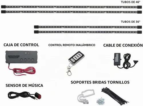 Vista 2 de LEDGlow - Kit de iluminación LED inalámbrica para coche, 4 unidades, millones