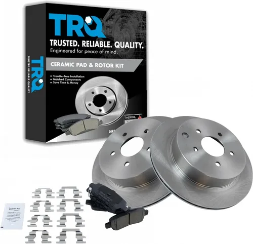 Vista 35 de TRQ Juego de pastillas de freno y rotor de cerámica trasera compatible con Honda Accord V6 1998-02 3.0L con frenos de disco traseros 02-06 Acura RSX