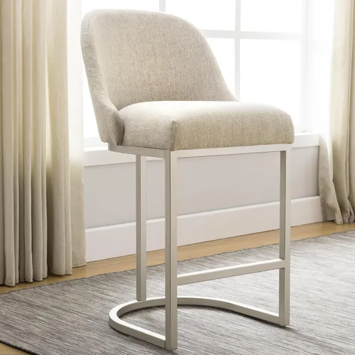 Vista 14 de Leick Home 214536 Barrelback Silla de comedor con base de metal, juego de 2, para comedor, asiento moderno de lino negro y base de metal dorado