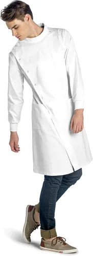 Vista 6 de Professional Lab Coat Howie Style Classic Fit Mandarin Collar Cuffed Sleeves Unisex White 43 Inch Length