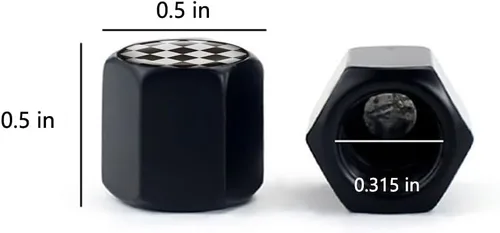 Vista 4 de Tapones de vástago de válvula de neumático de automóvil, accesorios para válvulas de neumáticos, cubiertas universales para automóvil, camiones Negro