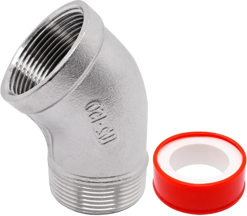 Vista 14 de 1 PIEZA Accesorios de Codo de 45 Grados, Tubo Macho NPT de 1" a 1" NPT Hembra 304 Accesorio de Tubería de Acero Inoxidable, Acoplador Conector
