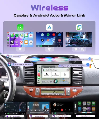 Vista 4 de Radio para Toyota Camry 2000 2001 2002 2003 2004 2005 2006 4 Núcleo 4G+64G Android 15 Estéreo de Coche con Carplay Inalámbrico Android Auto