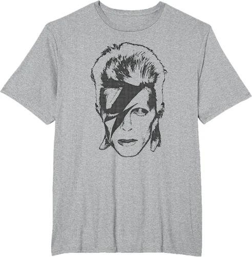 Vista 19 de David Bowie - Camiseta Lightning, Gris Asfalto
