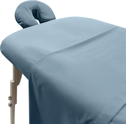 Vista 13 de London Linens Juego de sábanas de microfibra suave para mesa de masaje de 3 piezas, incluye funda para mesa de masaje, sábana bajera ajustable