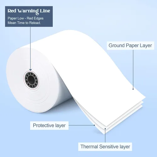 Vista 6 de Rollos de recibo de papel térmico de 3 1/8 pulgadas, 3 pulgadas de diámetro