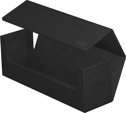 Vista 2 de Ultimate Guard Arkhive 400+, estuche para mazo para 400 cartas TCG con doble funda, negro, compatible con Boulders, cierre magnético y forro