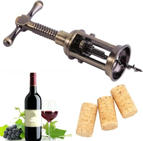 Vista 7 de Abridor de vino, sacacorchos de aleación de zinc con abrebotellas multifuncional, tornillo de corcho multifuncional manual para camarero