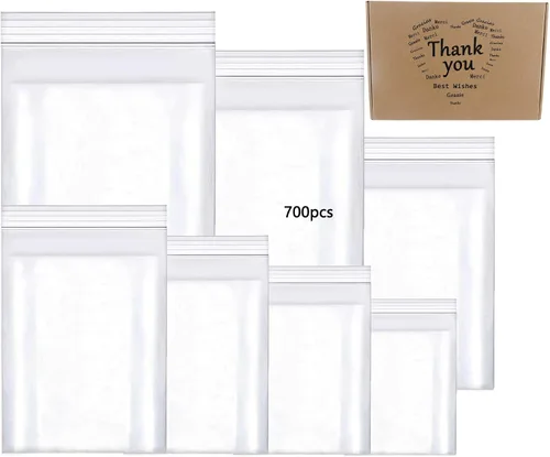 Vista 18 de newlng Mini bolsas de plástico de 1.6 x 2.4 pulgadas/1.6x2.4 in, 600 bolsas de joyería transparentes resellables, bolsa pequeña con cremallera