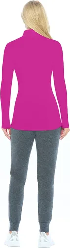 Vista 3 de Natural Uniforms Camiseta de manga larga con cuello alto falso para mujer