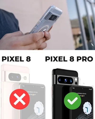 Vista 5 de CaseBorne Funda compatible con Google Pixel 8 Pro, híbrida ultra transparente 5 en 1, antiamarilleo, magnética, con protector de pantalla