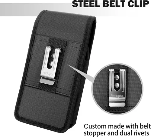 Vista 9 de Perilogics Funda acolchada de EVA para teléfono con cierre magnético, tela de sarga protectora y clip para cinturón personalizado, compatible