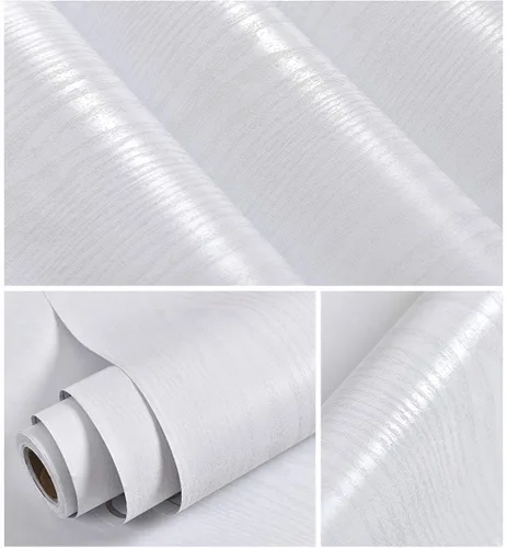 Vista 28 de Papel de contacto de madera azul oscuro despegar y pegar, papel tapiz engrosado sin rasgaduras, adhesivo de vinilo, autoadhesivo impermeable