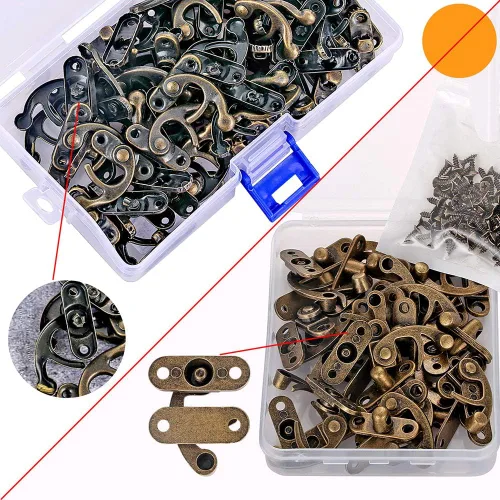 Vista 5 de 20 pestillos engrosados de bronce macizo para caja de joyería