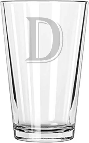 Vista 3 de Vaso de cerveza 16 oz pinta Monograma (B)