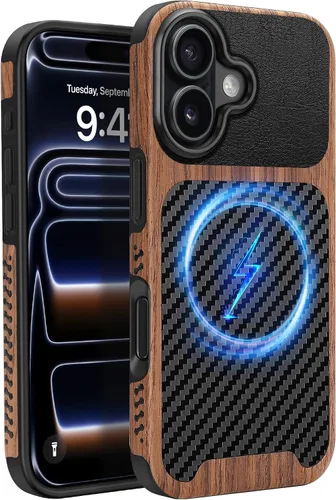 Vista 17 de Funda magnética ZZDZZ compatible con iPhone 14 Plus [Compatible con Magsafe] Diseño de cuero premium TPU híbrido a prueba de golpes (Negro)