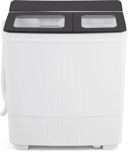 Vista 13 de COSTWAY Lavadora portátil de 18 libras con bomba de drenaje incorporada Negro+Blanco