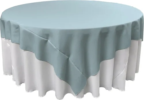 Vista 53 de LA Linen. Mantel cuadrado de popelina de poliéster