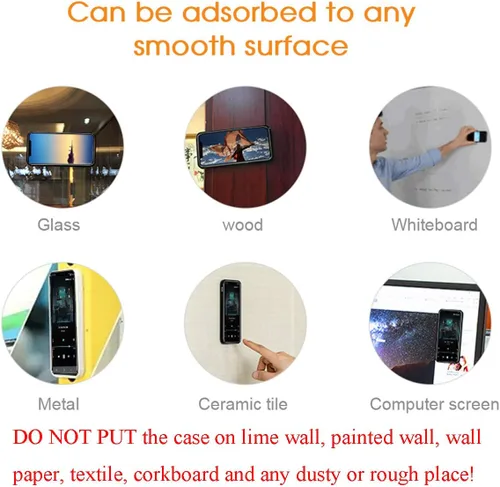 Vista 3 de Funda antigravedad para iPhone 8 Plus, iPhone 7 Plus, iPhone 6/6S, Carcasa mágica, nano succión, antigravedad para iPhone 8P 7P, palito del selfie.