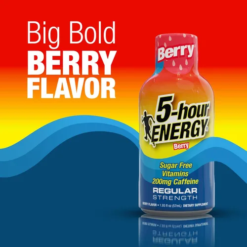 Vista 3 de 5-hour ENERGY Sabor a bayas, 30 unidades, inyección energética de 1.93 onzas líquidas, fuerza regular, aminoácidos, vitaminas B, sin azúcar y cero