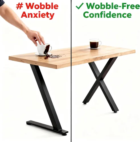 Vista 4 de Juego de 4 patas de metal para mesa de comedor de 28 pulgadas, patas de escritorio con marco en X de acero resistente con patas ajustables