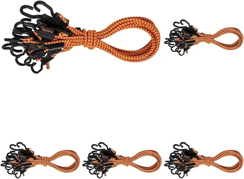 Vista 13 de Kotap MABC-18 Cuerdas elásticas ajustables multiusos con ganchos, 18 pulgadas, naranja/negro, 10