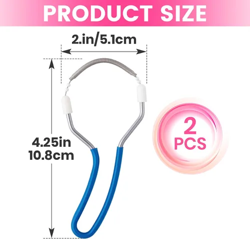 Vista 2 de 2pcs removedor de vello facial manual, depiladora de resorte de acero inoxidable portátil, removedor de vello facial suave para mujeres hombres
