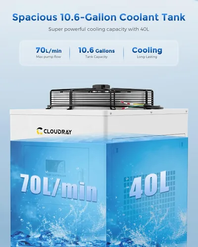 Vista 4 de Cloudray Enfriador de agua CW-6300 8000W Enfriamiento para máquina CNC