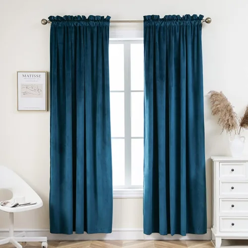 Vista 13 de PLEASANT BOULEVARD Cortinas de terciopelo [2 paneles] elegantes para sala de estar, dormitorio, cuarto de bebé, cortinas para oscurecer la Beige