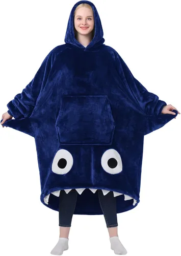 Vista 8 de Waitu Manta Ponible de Oso con Capucha, Divertidos Disfraces de Halloween, Regalos de Cumpleaños para Mujeres, Hombres, Niños y Niñas, Manta