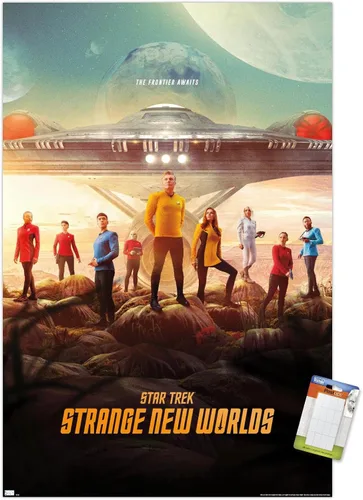Vista 12 de Star Trek: Strange New Worlds - Póster de pared de arte clave, 22.4 pulgadas de largo x 14.7 pulgadas de ancho, versión enmarcada de madera