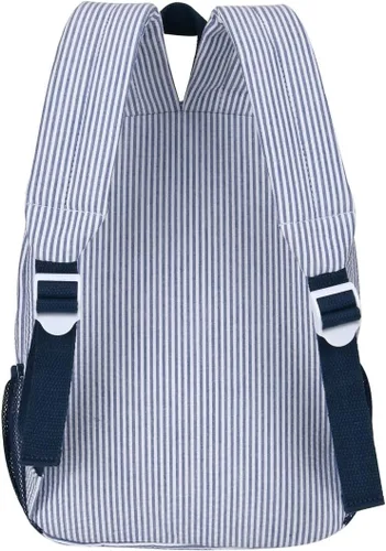Vista 4 de Mochila ligera para niños pequeños, mochila preescolar de sirsaca para niños, bonita mochila plisada para jardín de infantes, pequeña, marino