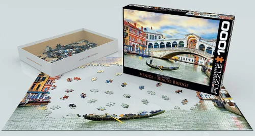 Vista 3 de EuroGraphics Rompecabezas de puente de Venecia Rialto (1000 piezas), modelo: 6000-0766