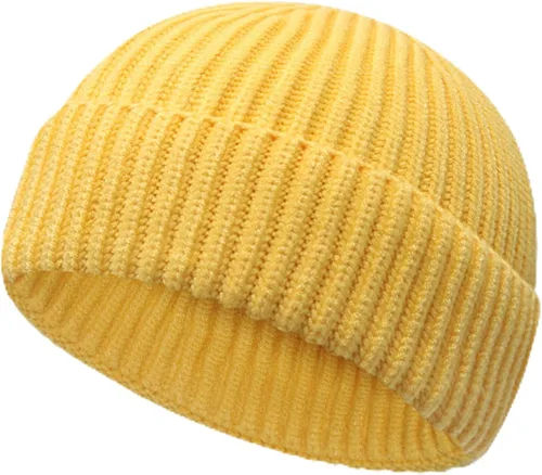 Vista 12 de NPQQUAN Gorros de pescador para hombres y mujeres, gorro de punto corto para invierno