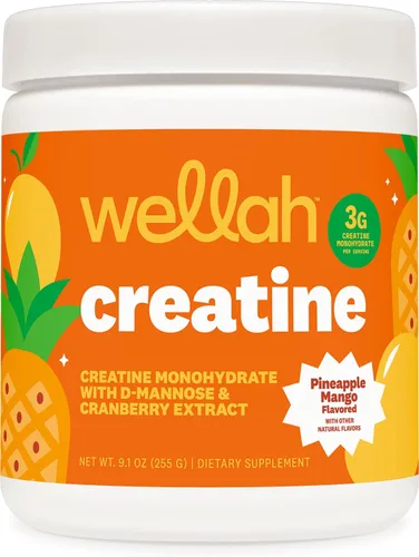 Vista 19 de Wellah Creatina para mujer (50 porciones) Blue Hawaii - 0.11 onzas de monohidrato de creatina en polvo con diente de león y extracto de arándano