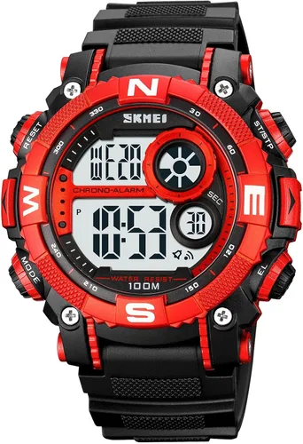 Vista 21 de FANMIS Reloj deportivo de cuarzo digital multifunción militar para hombre, impermeable, con alarma, LED, azul