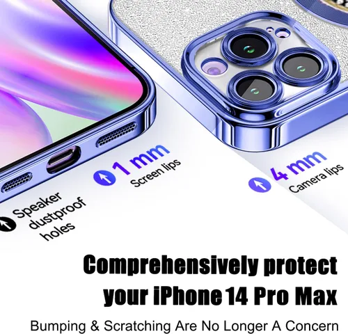 Vista 319 de Misscase Funda magnética con purpurina para iPhone 11 compatible con MagSafe, protección completa, delgada, a prueba de golpes, antiarañazos