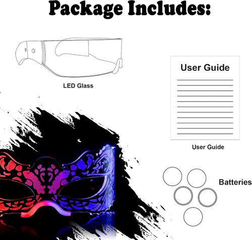 Vista 8 de Oybete 2 pares de gafas iluminadas para fiestas, gafas de visera LED para adultos y niños, accesorios futuristas para rave, anteojos LED, 7
