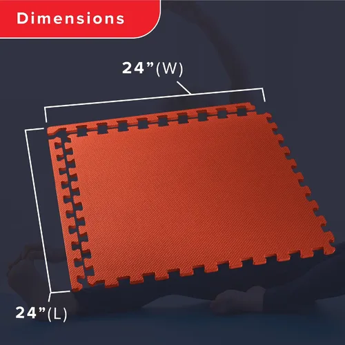 Vista 3 de We Sell Mats - Baldosas multiusos de espuma EVA con un grosor de 0.5 pulgadas, alfombrillas entrelazadas para gimnasios y para el hogar, 24 x 24