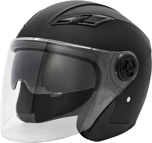 Vista 10 de SanQing Casco de motocicleta de cara abierta 3/4 aprobado por DOT con doble visera solar unisex para adultos para scooter, crucero, chopper