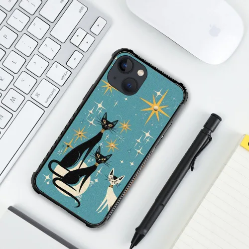 Vista 5 de Compatible con iPhone 13 Mini, diseño de H Art Cat Pattern, H Funda protectora de TPU resistente a arañazos y golpes para iPhone 13 Mini de 5.4