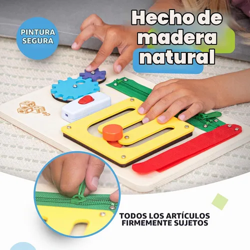 Vista 3 de deMoca - Tabla de madera para niños de 1, 2, 3 años Color - Mini